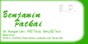 benjamin patkai business card